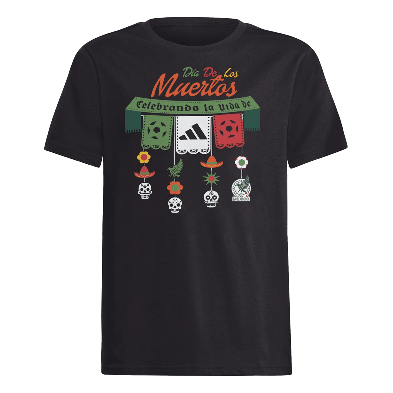 adidas Youth Mexico Dia De Los Muertos T-Shirt (Black) | SoccerWearhouse