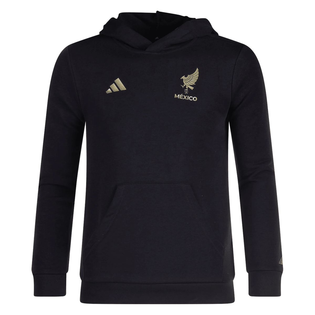 adidas Youth Mexico DNA Hoodie 25/26 (Black/Metallic Gold) | SoccerWearhouse