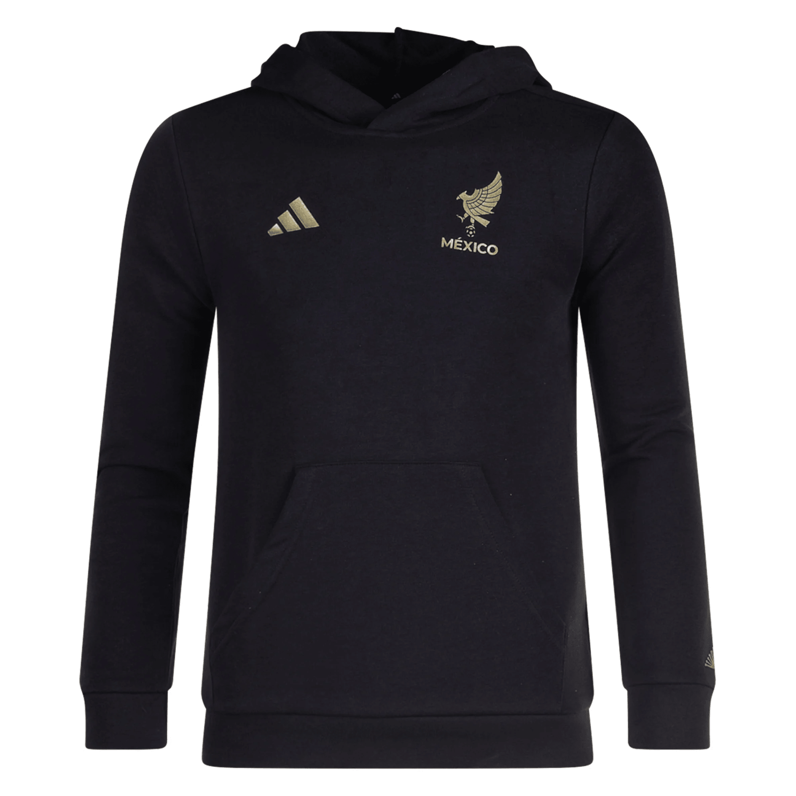 adidas Youth Mexico DNA Hoodie 25/26 (Black/Metallic Gold) | SoccerWearhouse