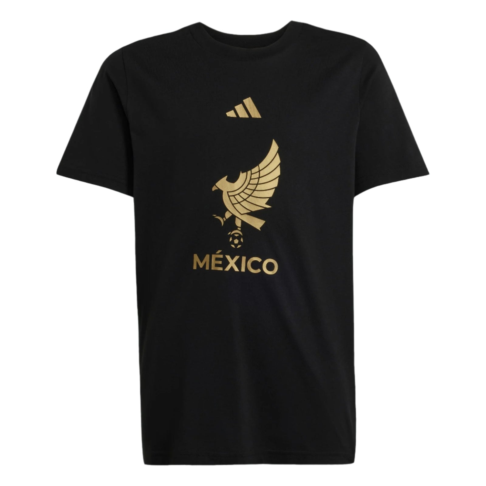 adidas Youth Mexico DNA T-Shirt (Black/Gold) | SoccerWearhouse