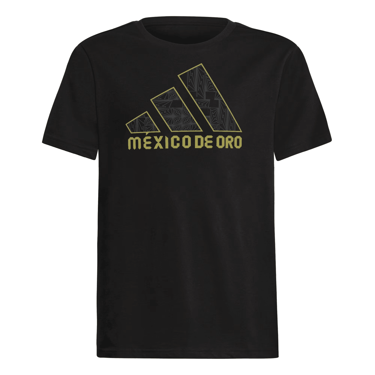 adidas Youth Mexico Fresh Logo T-Shirt 25/26 (Black/Gold) | SoccerWearhouse