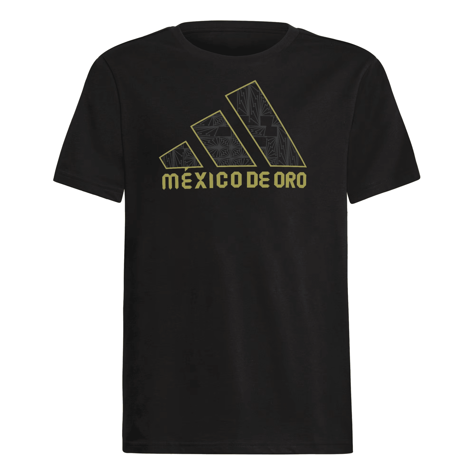 adidas Youth Mexico Fresh Logo T-Shirt 25/26 (Black/Gold) | SoccerWearhouse