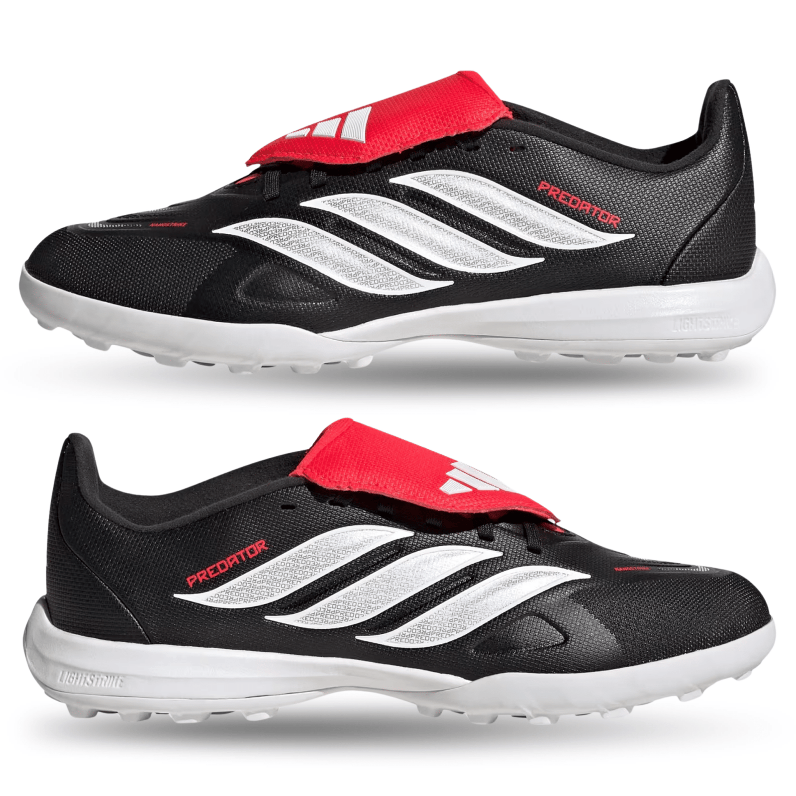 adidas Youth Predator League FT Turf Soccer Shoes (Black/White/Lucid Red) | SoccerWearhouse