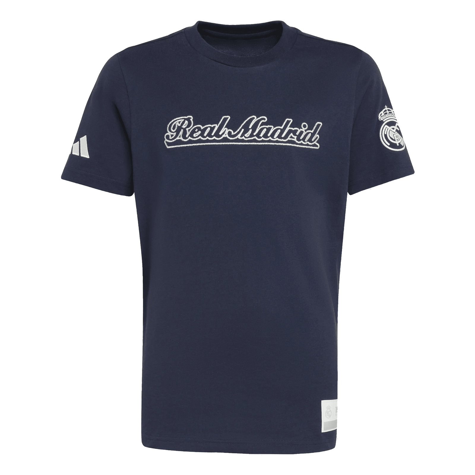 adidas Youth Real Madrid 25/26 Lettering T-Shirt (Legend Ink/White) | SoccerWearhouse