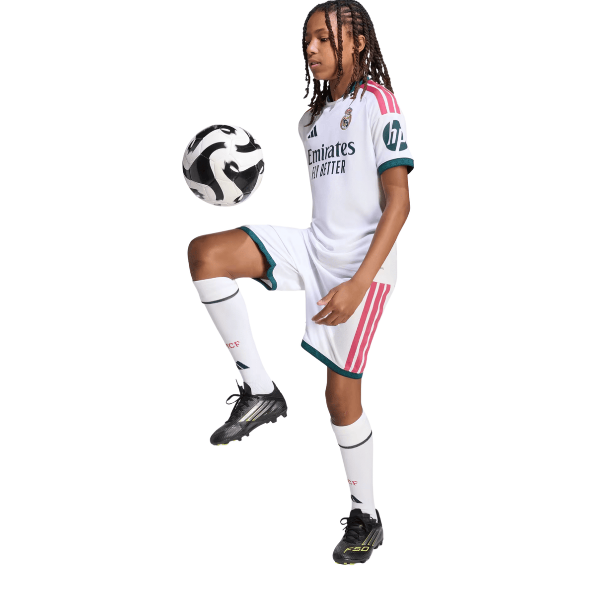 adidas Youth Real Madrid Home Soccer Jersey 26/27 (White) | SoccerWearhouse