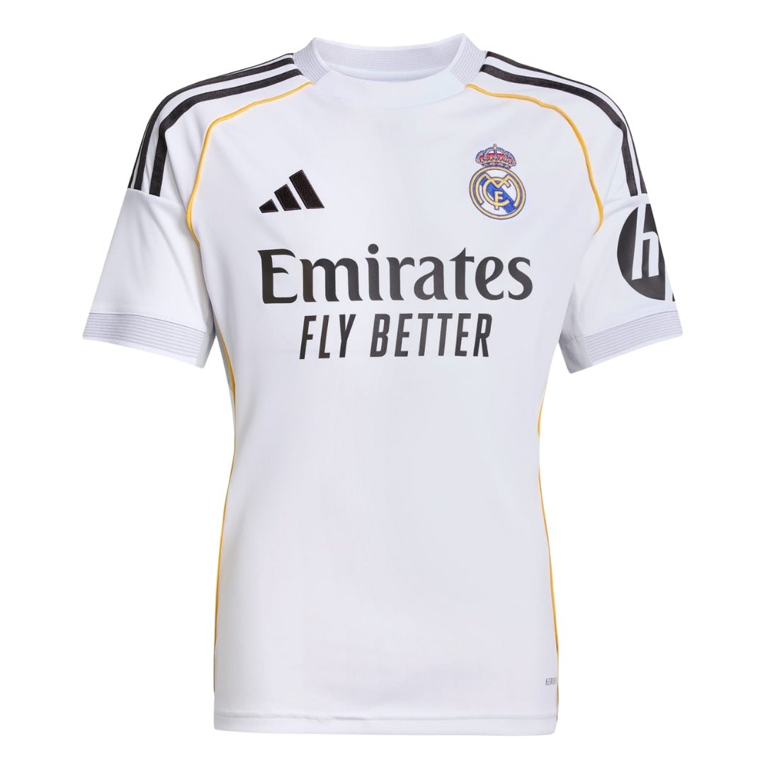 adidas Youth Real Madrid Vini Jr. Home Jersey 25/26 (White) | SoccerWearhouse