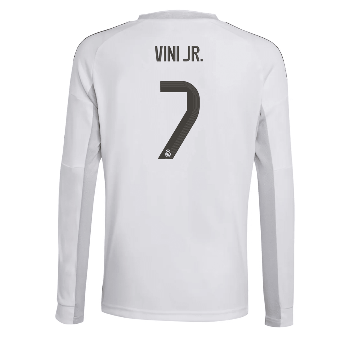adidas Youth Real Madrid Vini Jr. Long Sleeve Home Jersey 25/26 (White) | SoccerWearhouse