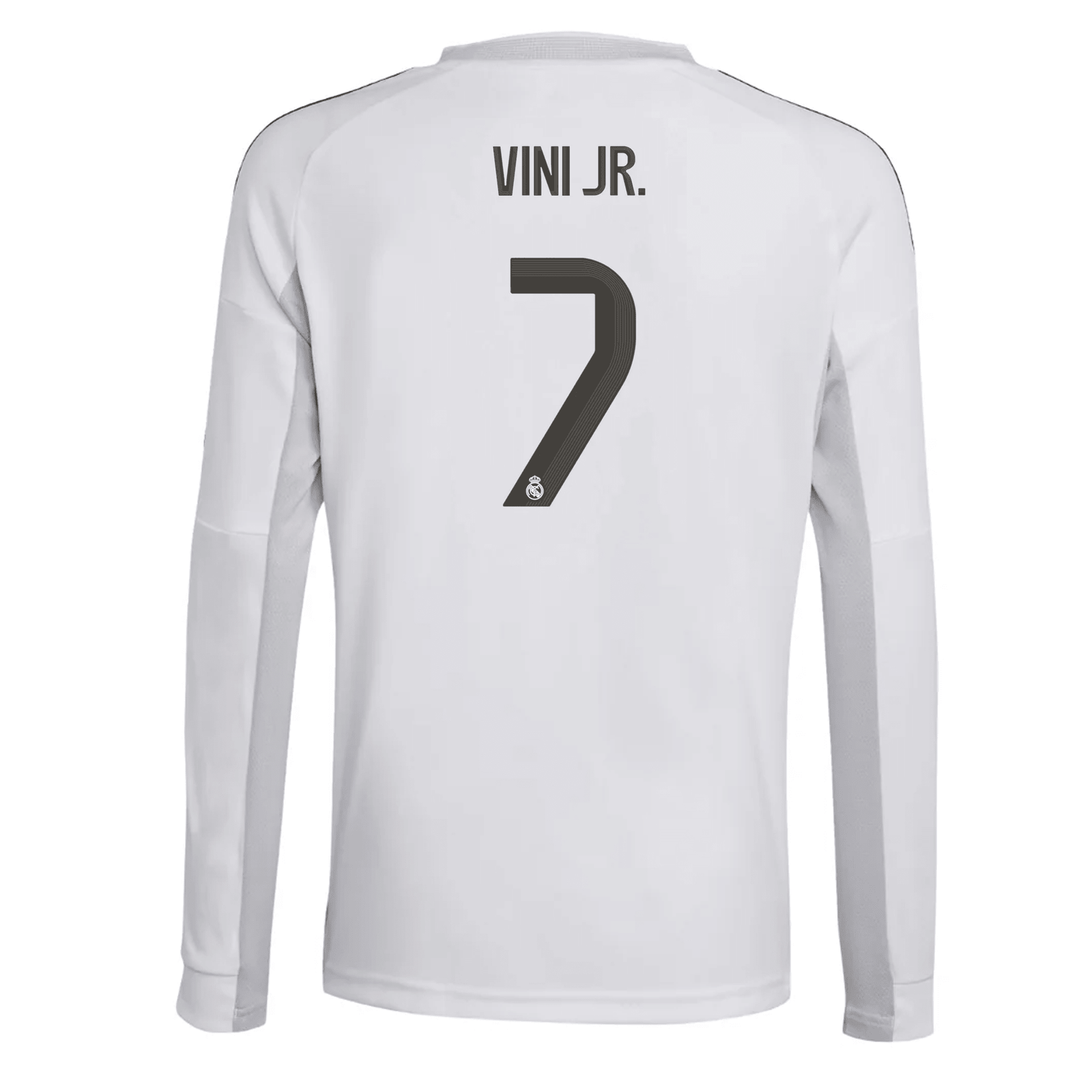 adidas Youth Real Madrid Vini Jr. Long Sleeve Home Jersey 25/26 (White) | SoccerWearhouse