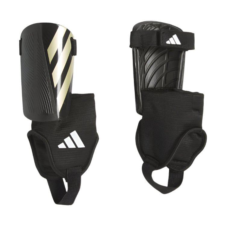 adidas Youth Tiro Match Shin Guard (Black/Gold Metallic/White) | SoccerWearhouse