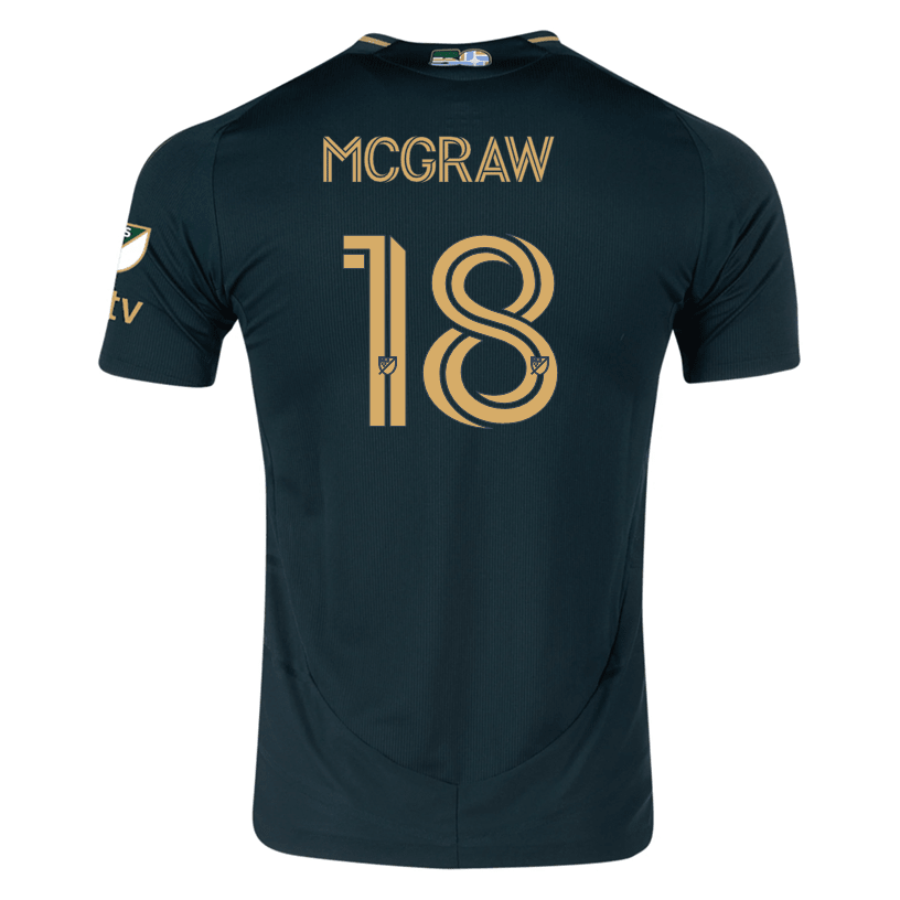 adidas Zac McGraw Portland Timbers Authentic Home Jersey w/ MLS & Apple Patch 25/26 (Green/Gold) | SoccerWearhouse