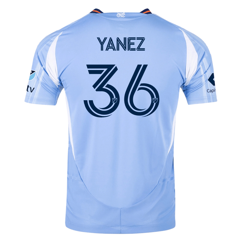 adidas Zidane Yañez New York City FC Authentic Home Jersey 25/26 w/ MLS Patches (Bahia Light Blue) | SoccerWearhouse