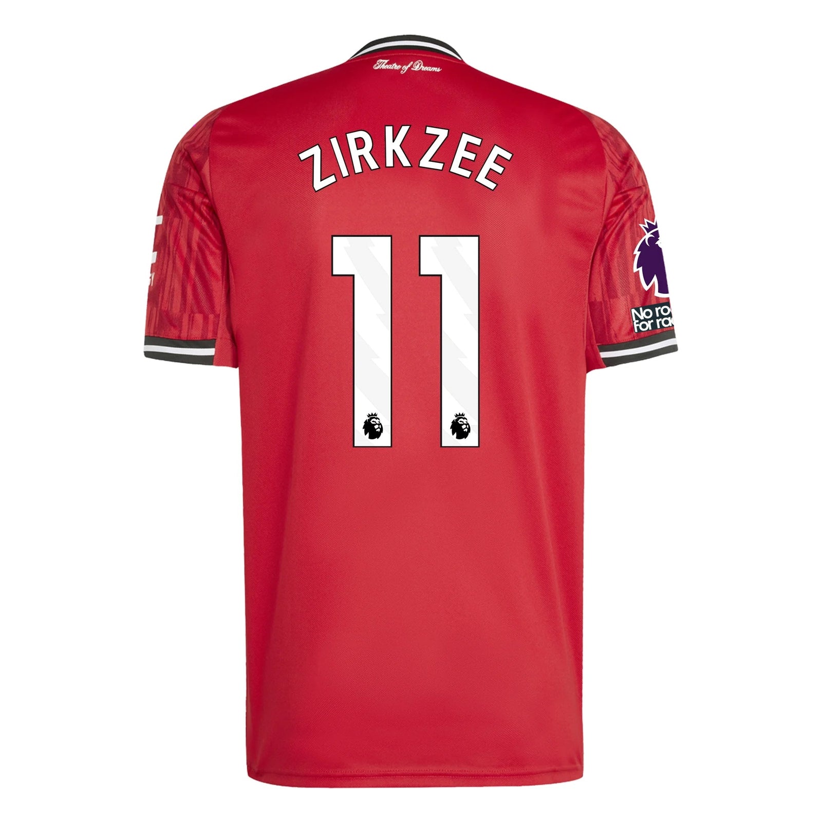 adidas Zirkzee Men's Manchester United Home Jersey 25/26 w/ EPL + NRFR Patches (Red) | SoccerWearhouse
