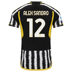 adidas Alex Sandro Juventus Home Authentic Jersey 23/24 w/ Serie A Patch (Black/White)