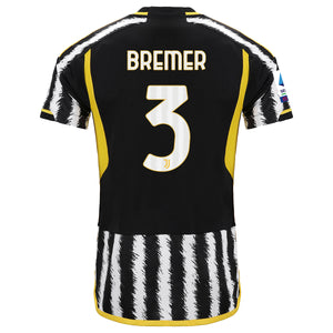 adidas Bremer Juventus Home Authentic Jersey 23/24 w/ Serie A Patch (Black/White)