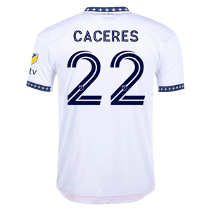 adidas Caceres LA Galaxy Home Authentic Jersey 22/23 w/ MLS Patches (White)