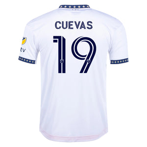 adidas Cuevas LA Galaxy Home Authentic Jersey 22/23 w/ MLS Patches (White)