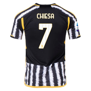 adidas Chiesa Juventus Home Authentic Jersey 23/24 w/ Serie A Patch (Black/White)