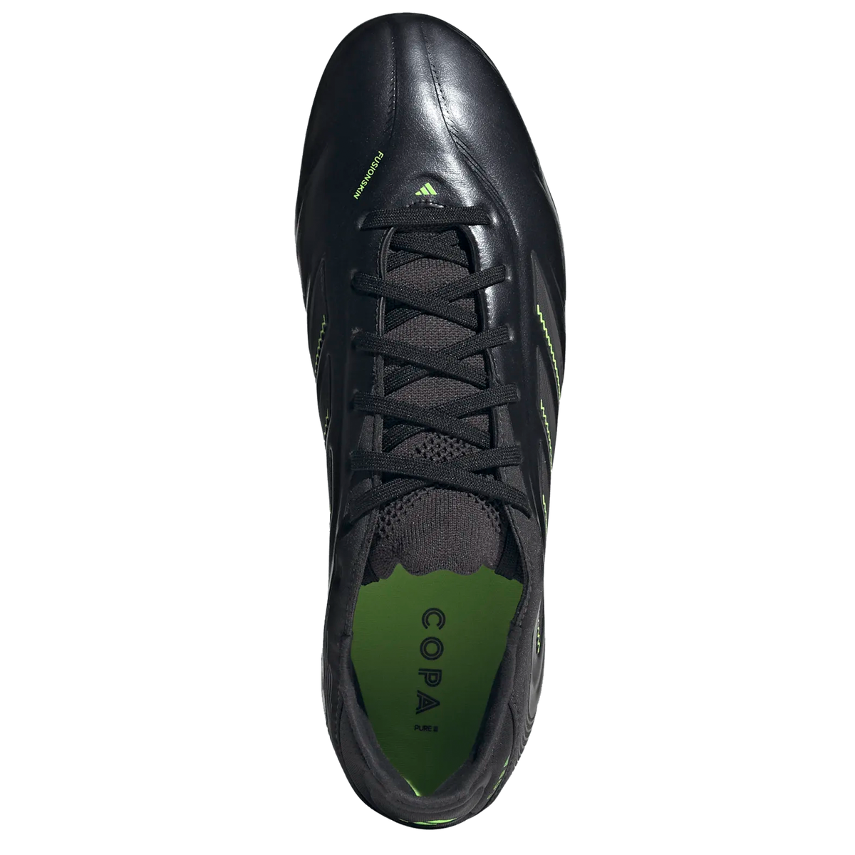 adidas Copa Pure III Pro Firm Ground Soccer Cleats (Black/Lucid Lemon)