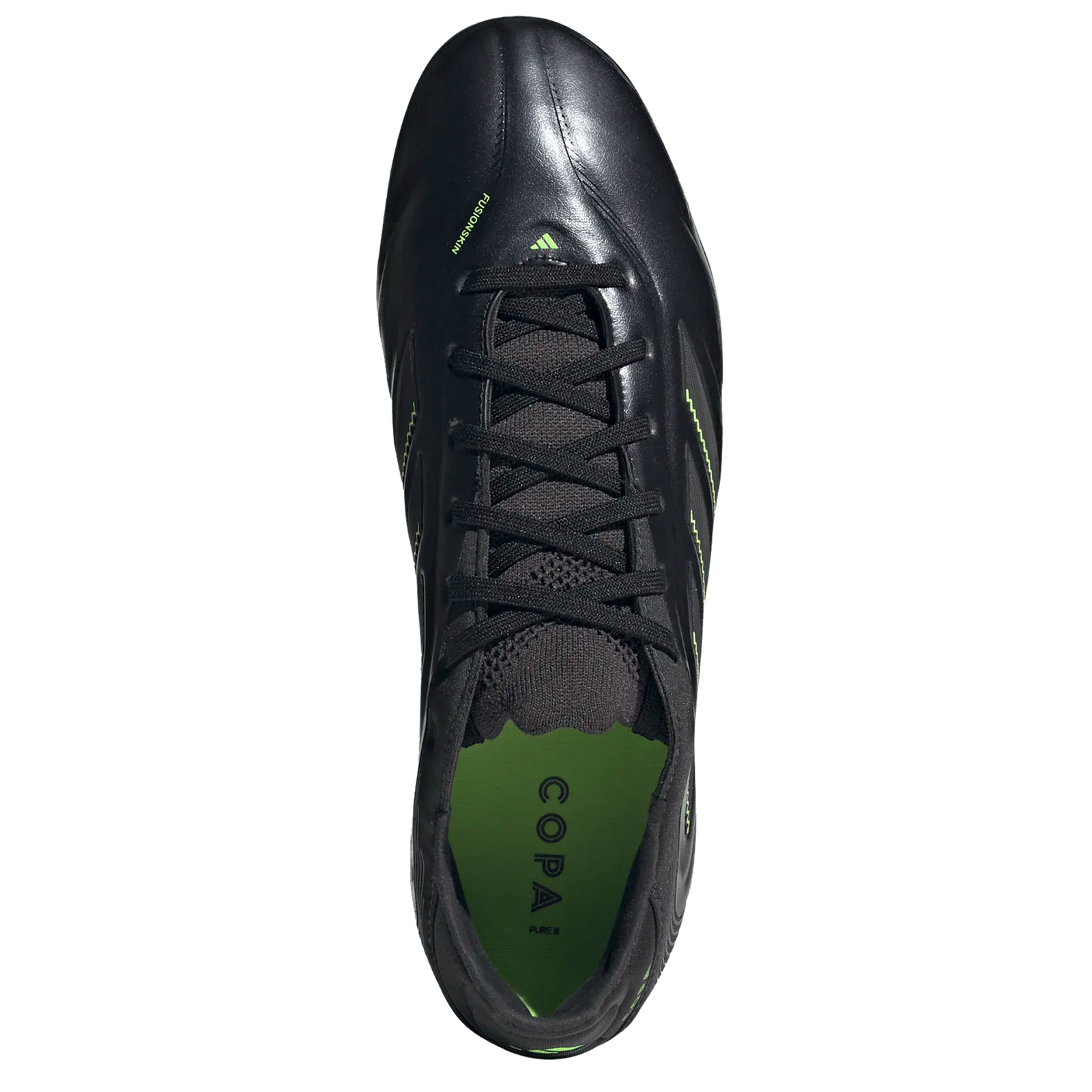 adidas Copa Pure III Pro Firm Ground Soccer Cleats (Black/Lucid Lemon)