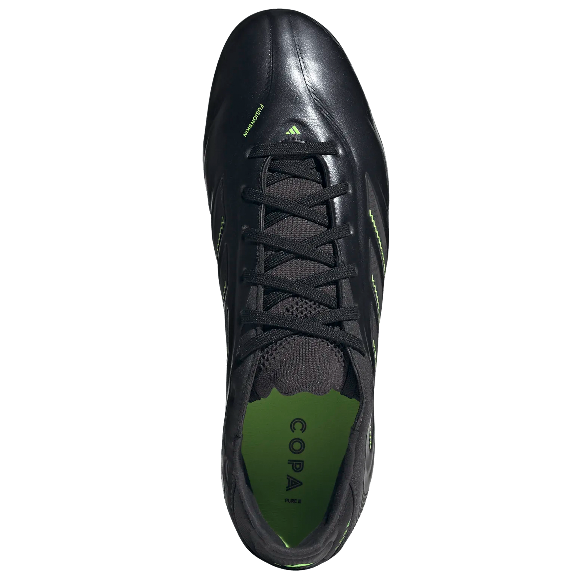 adidas Copa Pure III Pro Firm Ground Soccer Cleats (Black/Lucid Lemon)