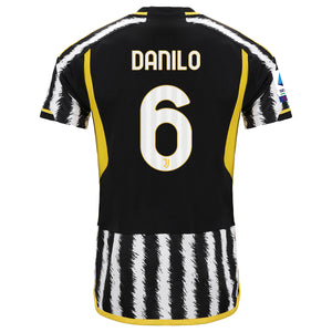 adidas Danilo Juventus Home Authentic Jersey 23/24 w/ Serie A Patch (Black/White)