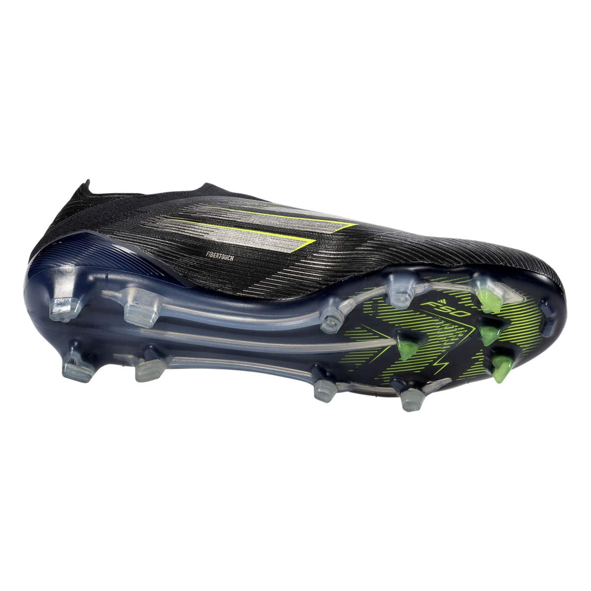 adidas F50 Elite Laceless Firm Ground Soccer Cleats (Black/Iron Metallic/Lucid Lemon)