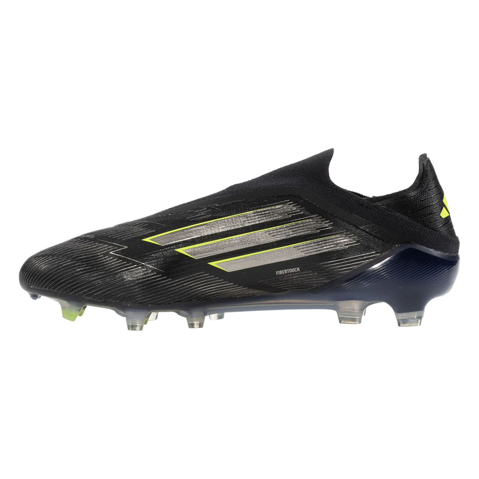 adidas F50 Elite Laceless Firm Ground Soccer Cleats (Black/Iron Metallic/Lucid Lemon)