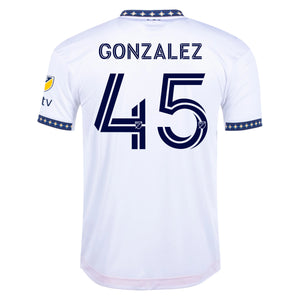 adidas Gonzalez LA Galaxy Home Authentic Jersey 22/23 w/ MLS Patches (White)