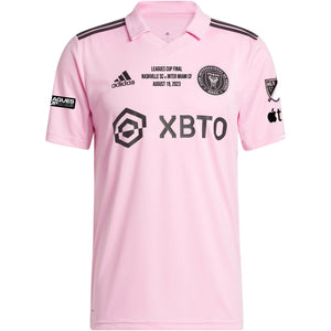 adidas Inter Miami Robert Taylor Home Jersey 23/24 w/ MLS + Leagues Cup Patch + Match Details (True Pink/Black)