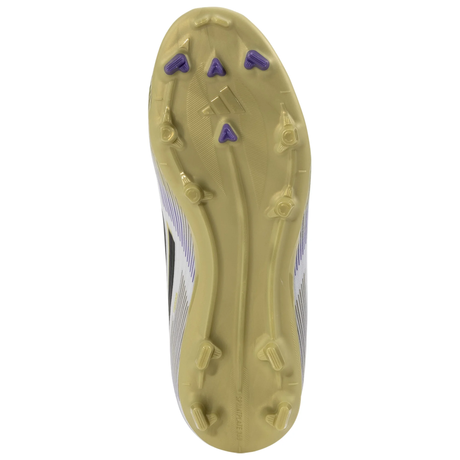 adidas F50 League Firm Ground Multi Ground Junior Soccer Cleats (White/Black/Gold Metallic)