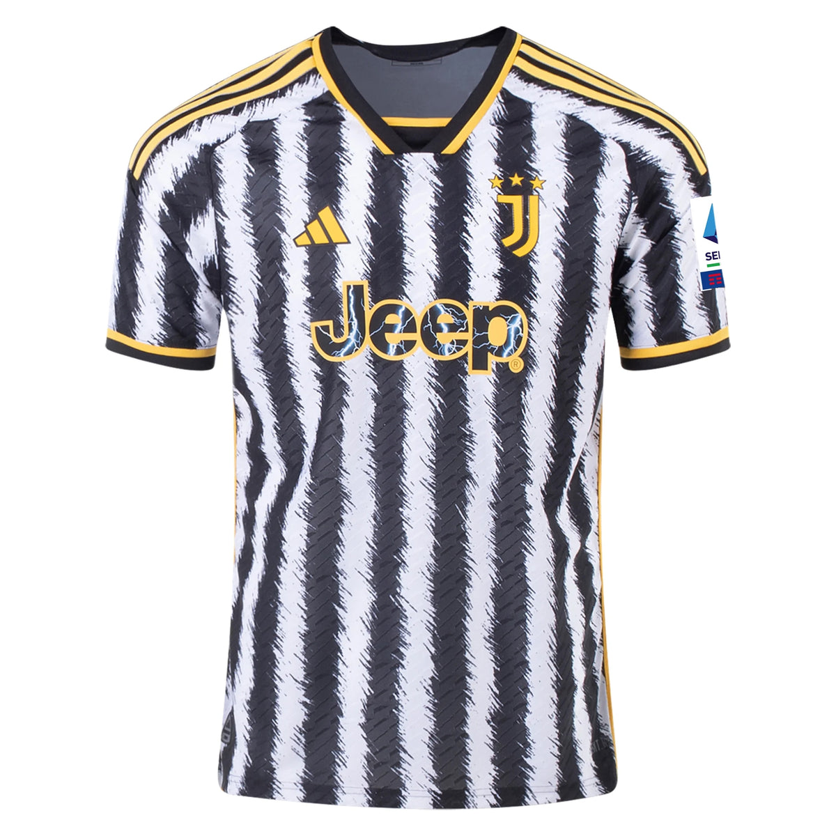 adidas Kean Juventus Home Authentic Jersey 23 24 w Serie A Patch Black White