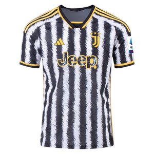 adidas Weston McKennie Juventus Home Authentic Jersey 23/24 w/ Serie A Patch (Black/White)