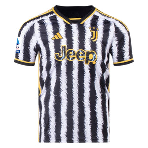 adidas Rabiot Juventus Home Jersey w/ Serie A Patch 23/24 (Black/White)