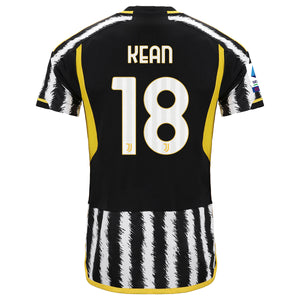 adidas Kean Juventus Home Authentic Jersey 23/24 w/ Serie A Patch (Black/White)
