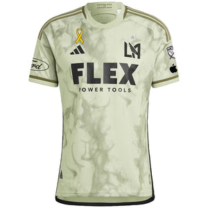 adidas LAFC Authentic Away Jersey 23/24 w/ MLS + Apple + Ford + Childhood Cancer Awareness Patch (Green)