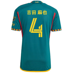 adidas Yoshida (吉田 麻也) LA Galaxy Away Authentic Jersey 22/23 w/ MLS Patches (Green/Yellow)