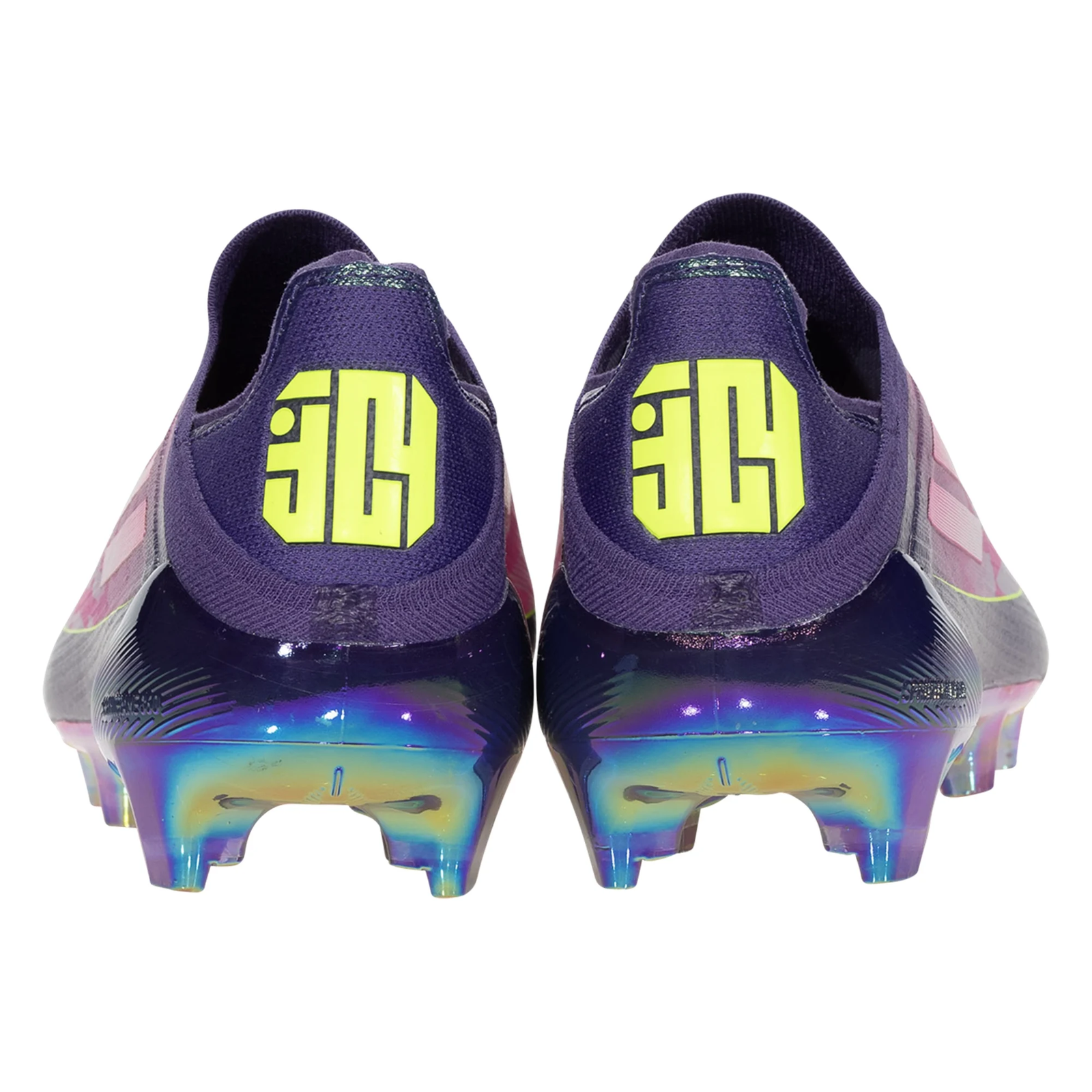 adidas Lamine Yamal F50 Elite Laceless Firm Ground Soccer Cleats (Purple/Lucid Lemon)