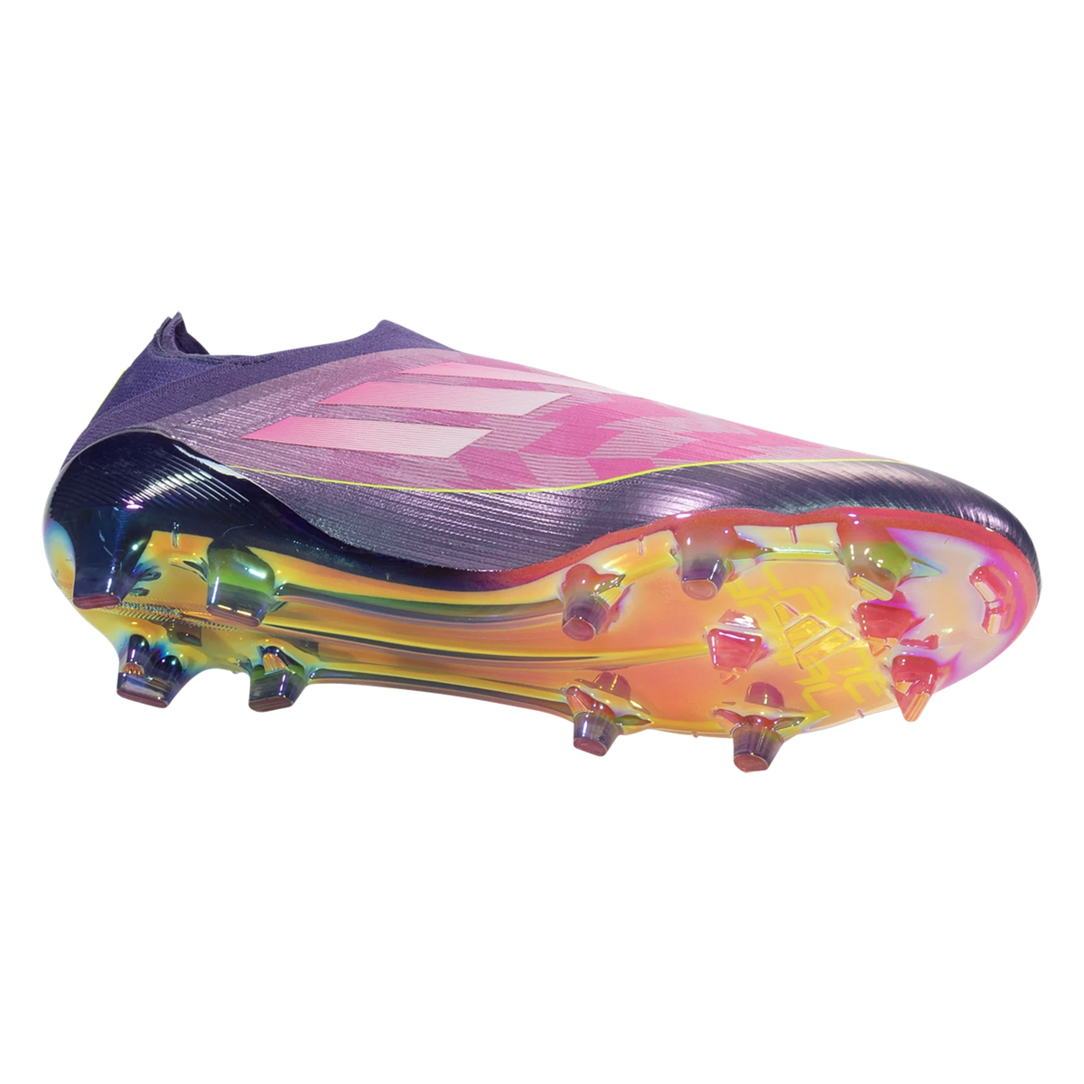adidas Lamine Yamal F50 Elite Laceless Firm Ground Soccer Cleats (Purple/Lucid Lemon)