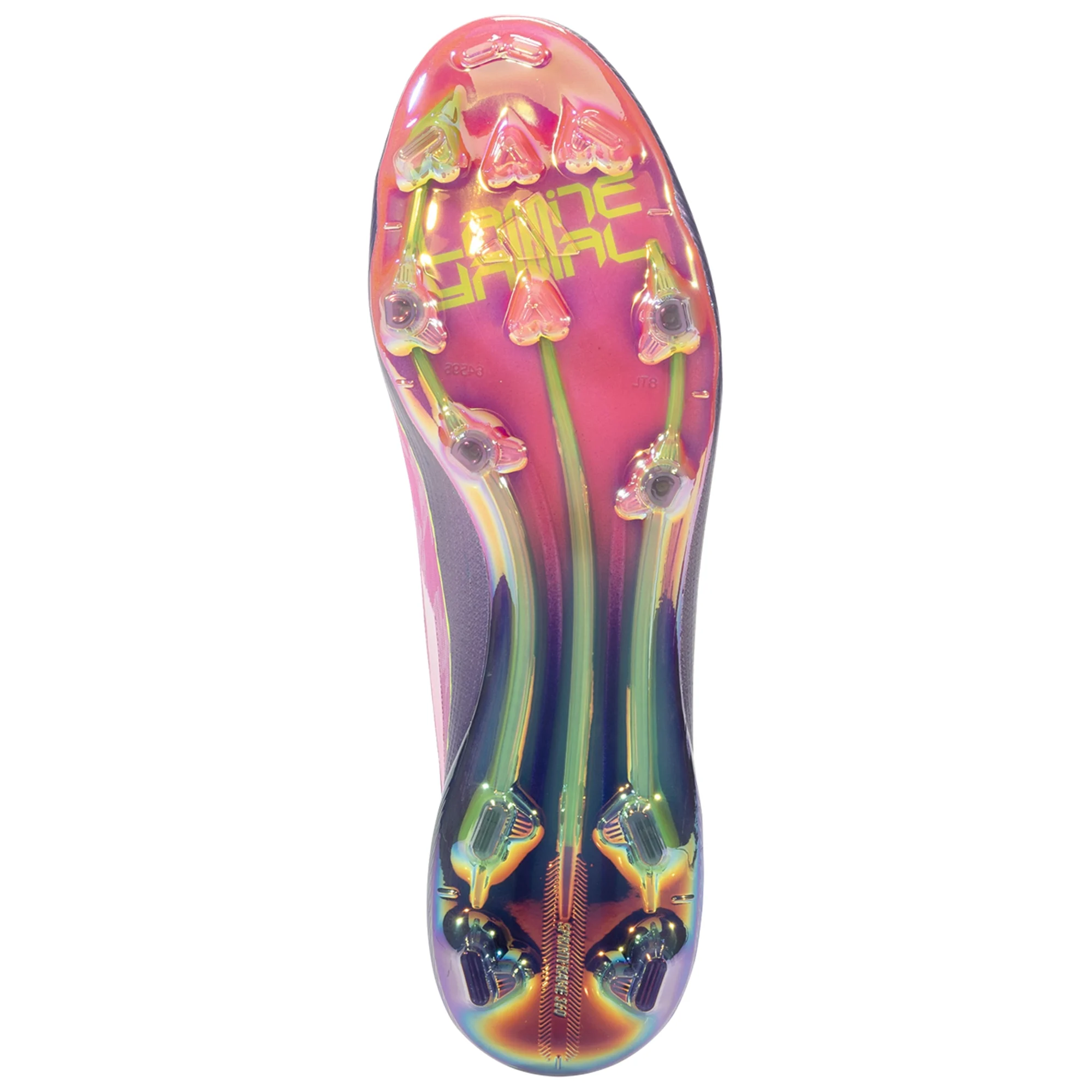 adidas Lamine Yamal F50 Elite Laceless Firm Ground Soccer Cleats (Purple/Lucid Lemon)