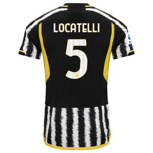 adidas Locatelli Juventus Home Authentic Jersey 23/24 w/ Serie A Patch (Black/White)