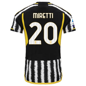 adidas Miretti Juventus Home Authentic Jersey 23/24 w/ Serie A Patch (Black/White)