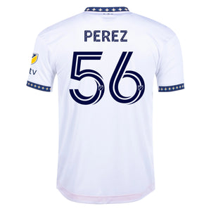 adidas Perez LA Galaxy Home Authentic Jersey 22/23 w/ MLS Patches (White)