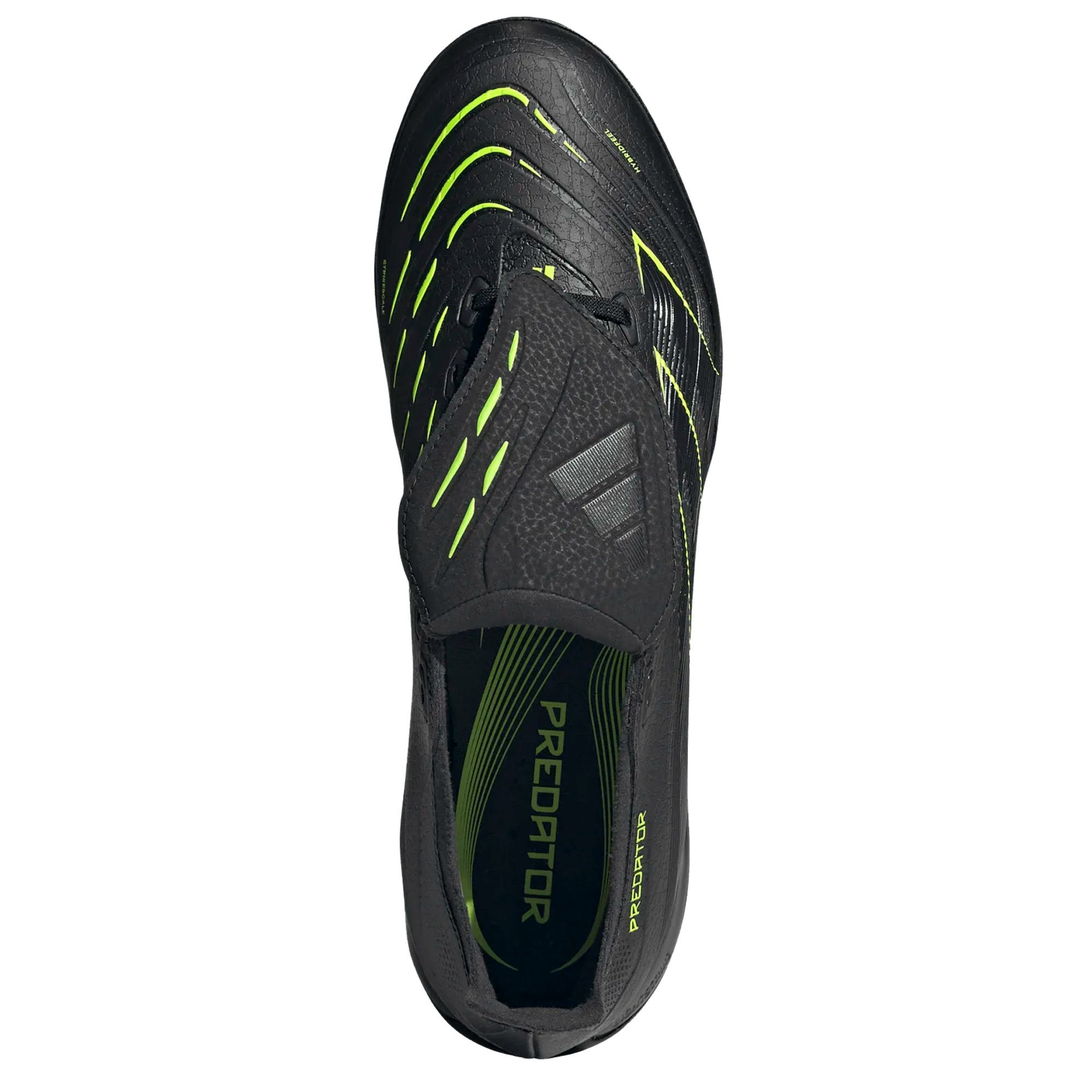 adidas Predator League Turf Firm Ground Soccer Cleats (Black/Iron Metallic/Lucid Lemon)