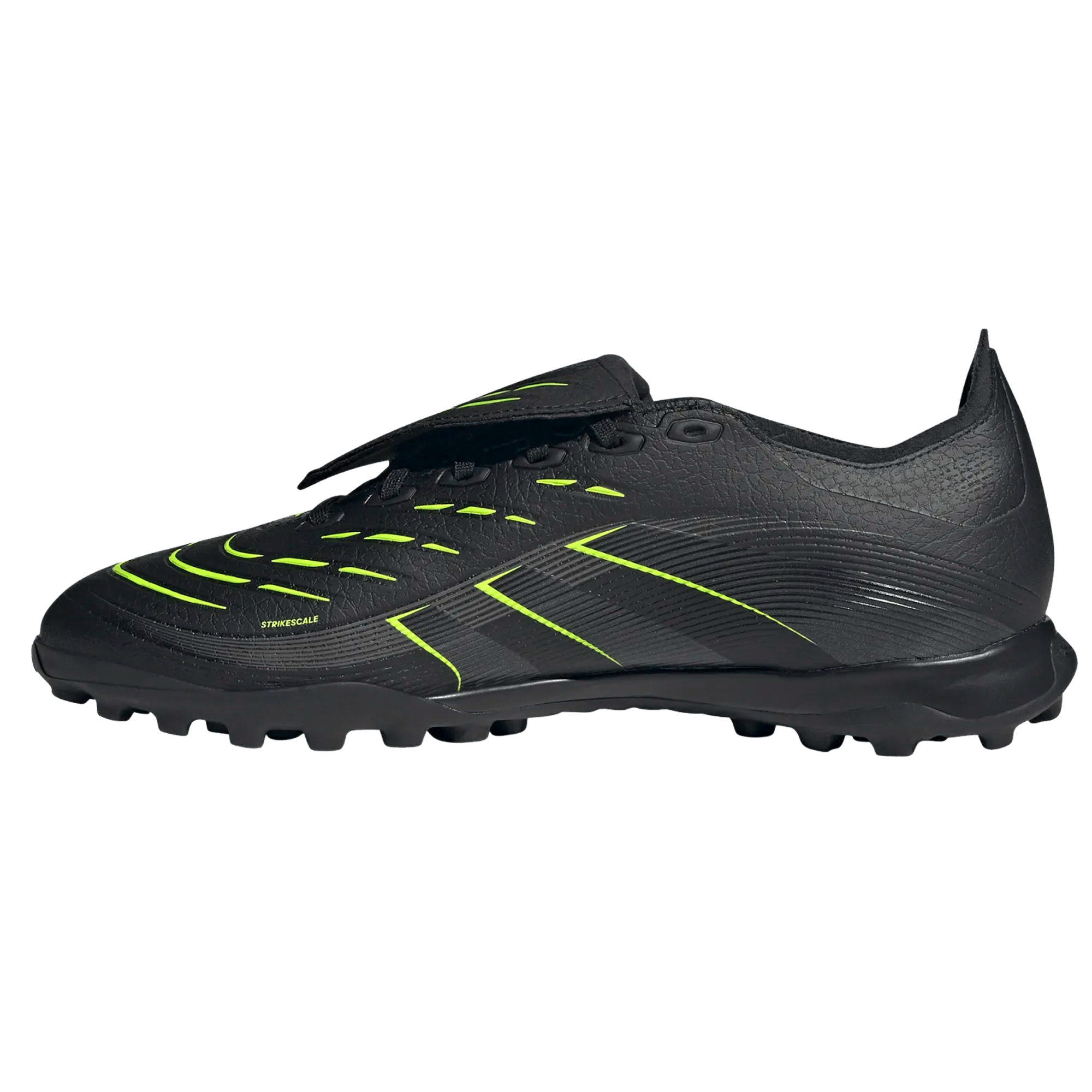adidas Predator League Turf Firm Ground Soccer Cleats (Black/Iron Metallic/Lucid Lemon)