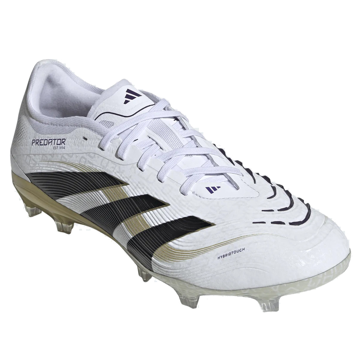 adidas Predator Pro Firm Ground Soccer Cleats (White/Black/Gold Metallic)