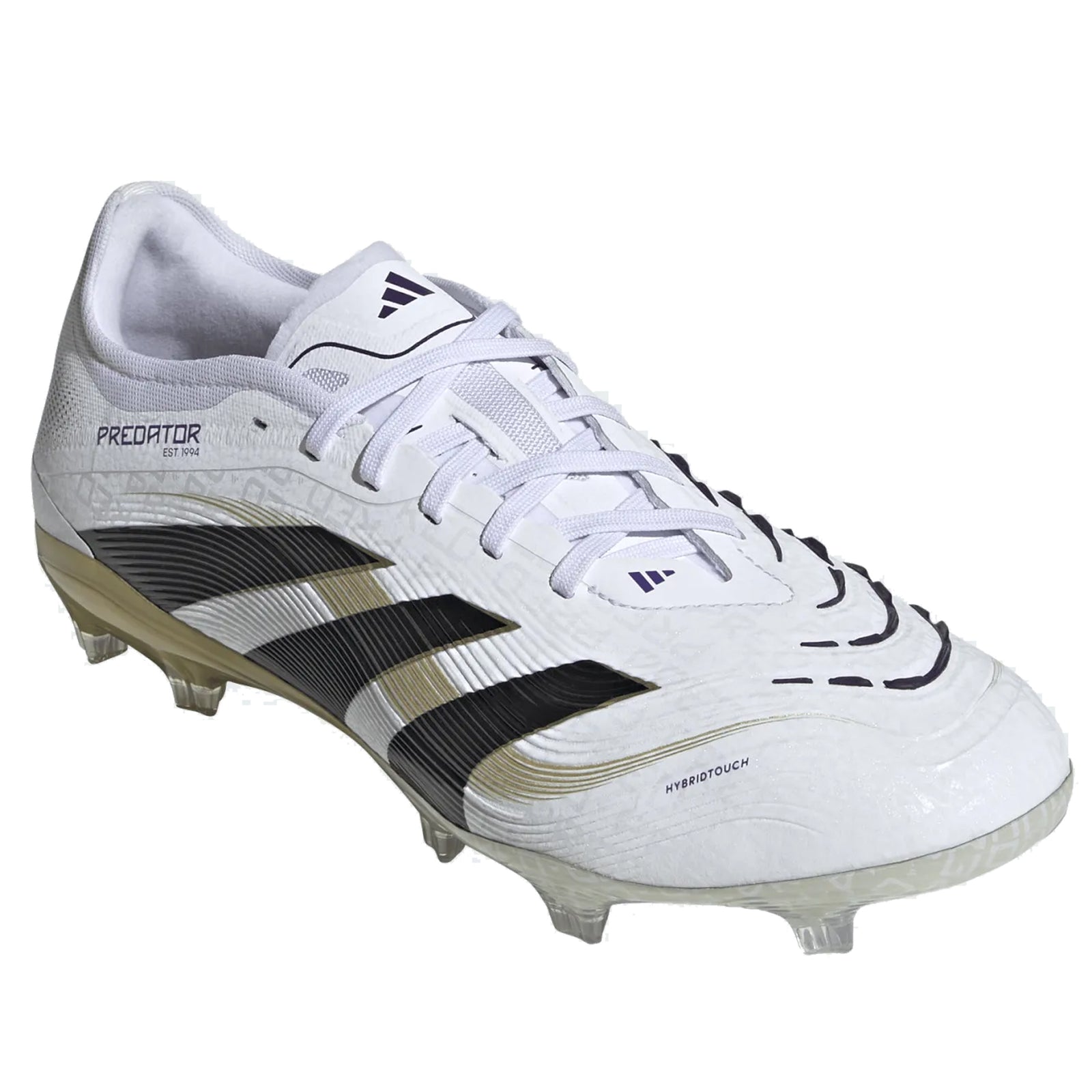 adidas Predator Pro Firm Ground Soccer Cleats (White/Black/Gold Metallic)