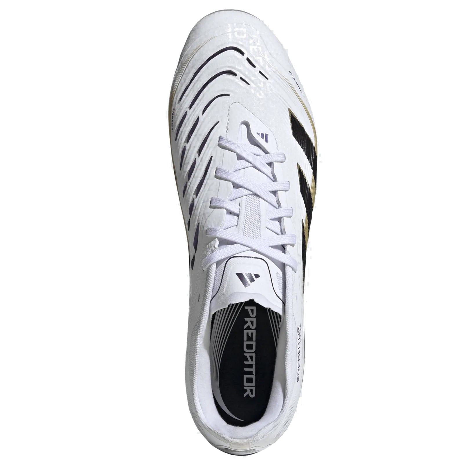 adidas Predator Pro Firm Ground Soccer Cleats (White/Black/Gold Metallic)