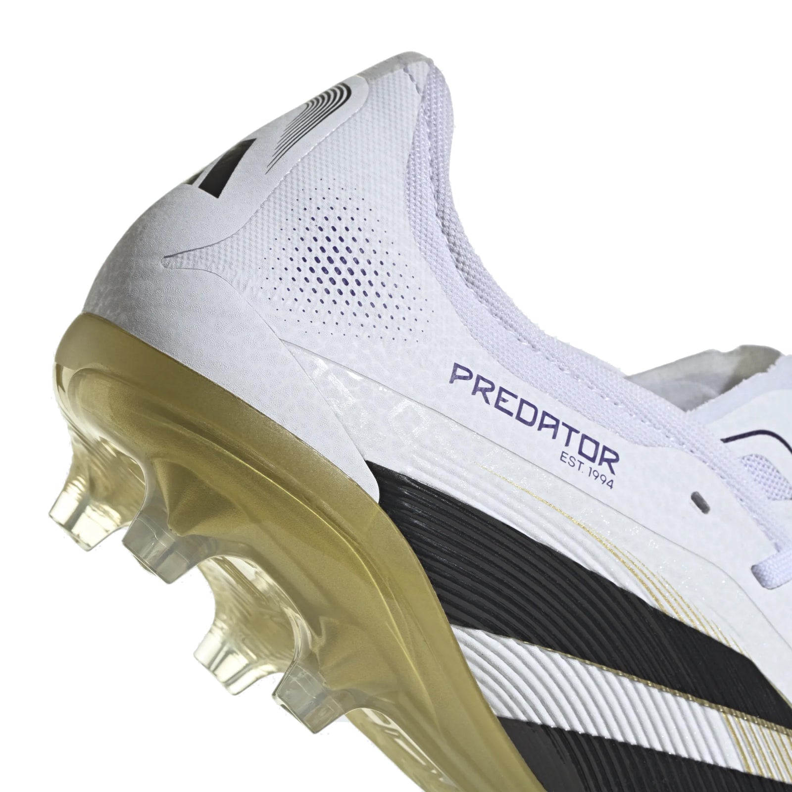 adidas Predator Pro Firm Ground Soccer Cleats (White/Black/Gold Metallic)