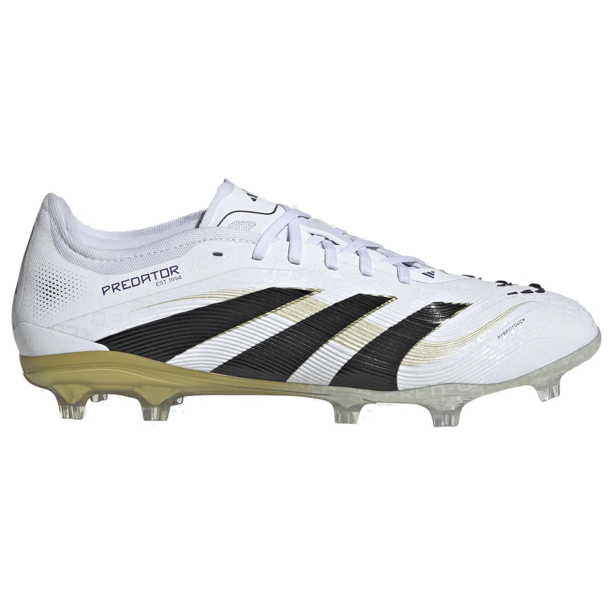adidas Predator Pro Firm Ground Soccer Cleats (White/Black/Gold Metallic)