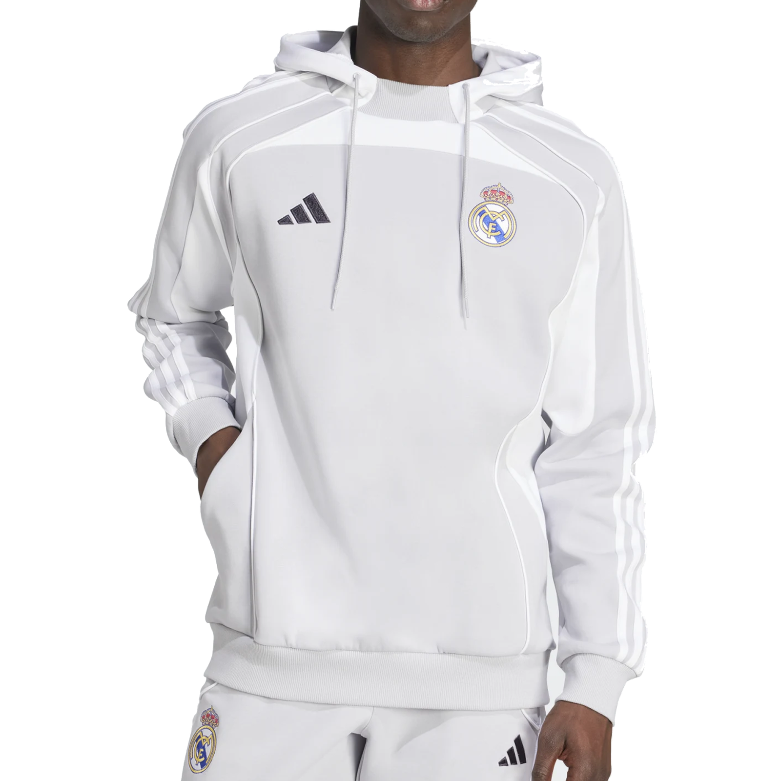 adidas Real Madrid 25/26 UBP Travel Hoodie (Light Solid Grey/White)